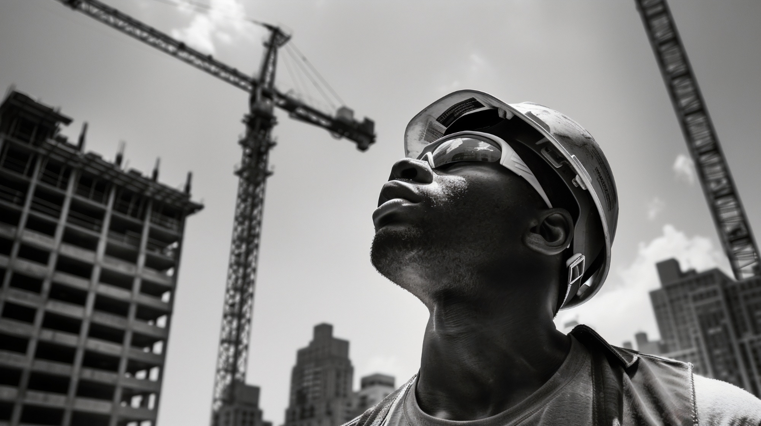 Construction professional on a high-rise site